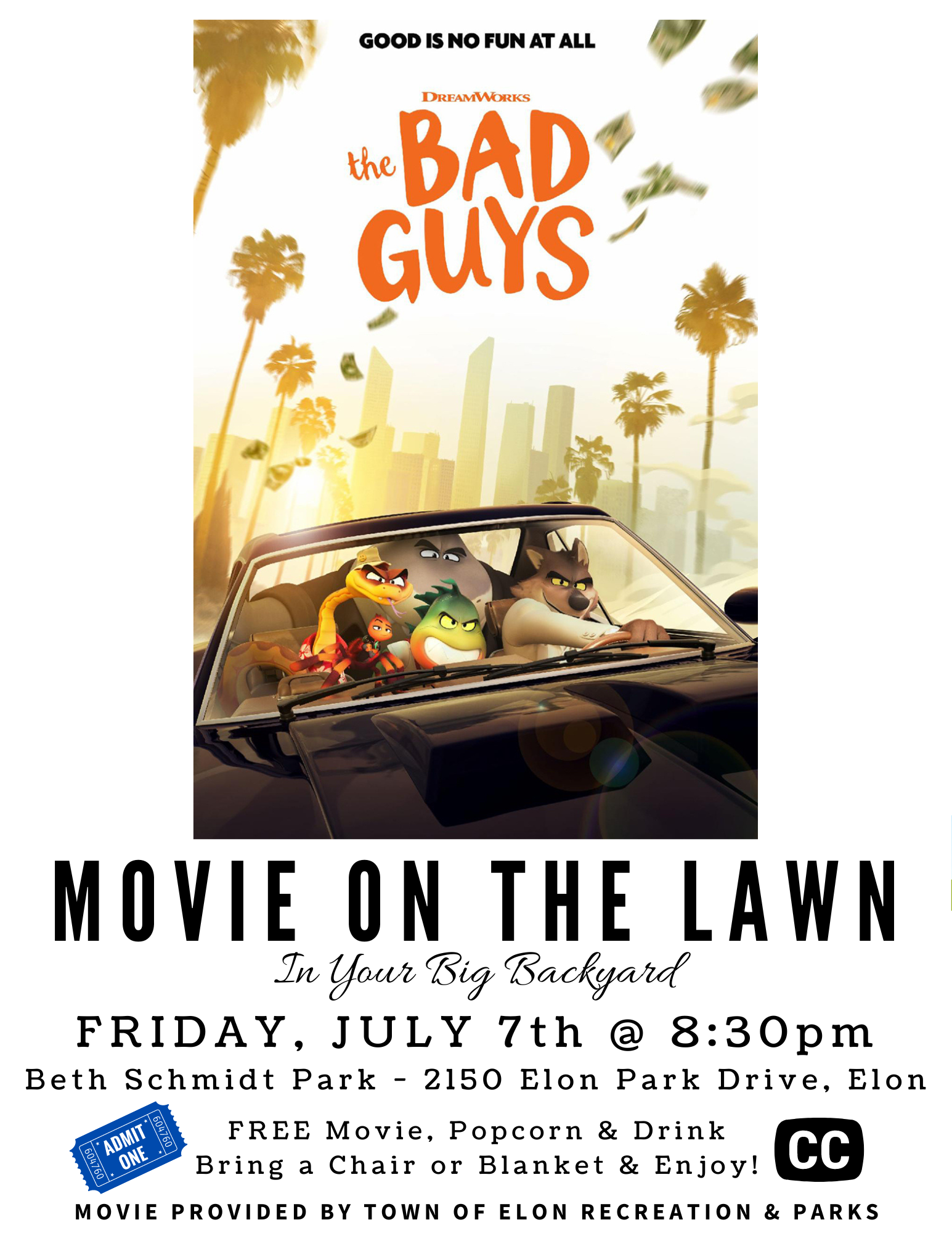 SUMMER MOVIE ON THE LAWN The Bad Guys United Way of Alamance County